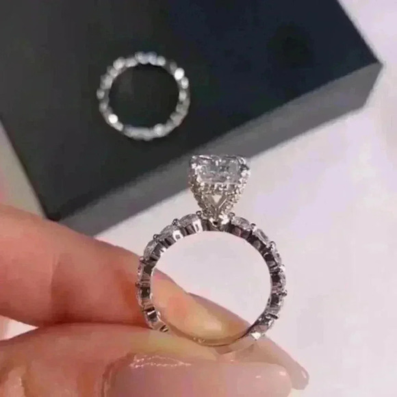 New Gorgeous 925 Silver CZ 2 Set Rings - Picture 4 of 4